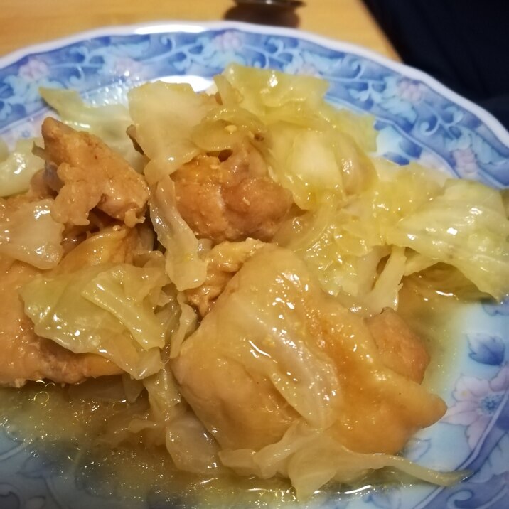 鶏肉の味噌漬けとキャベツの蒸し焼き